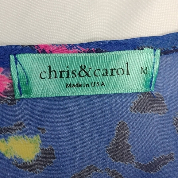 Chris & Carol women's animal print, medium sized, sheer sleeveless top - Picture 2 of 10